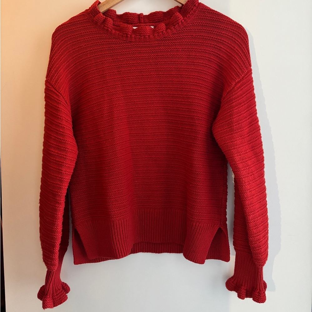 Madewell 100% cotton sweater with scalloping